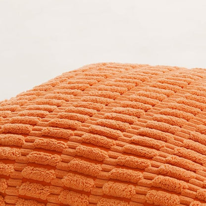 Fancy Homi 4 Packs Orange Fall Decorative Throw Pillow Covers 18x18 Inch - Image 5