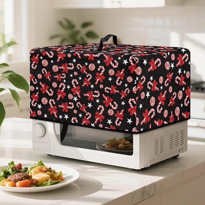 Microwave Oven Grill Cover Protector, Christmas Lollipop Waterproof Dust-Proof - Image 3