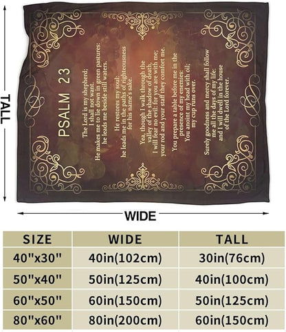 Psalm 23 Blanket Christian Religious Throw Blanket Bible Verse Flannel Stuff - Image 3