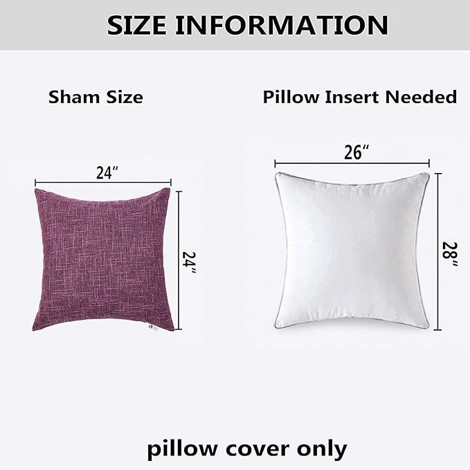 Kevin Textile Faux Linen Square 2 Tone Woven Throw Pillow Sham Cushion Case - Image 6