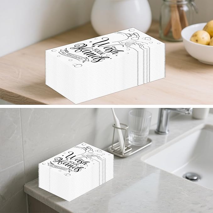 100 PCS Disposable Hand Towels for Bathroom, Bathroom Guest Napkins Wash Your - Image 5