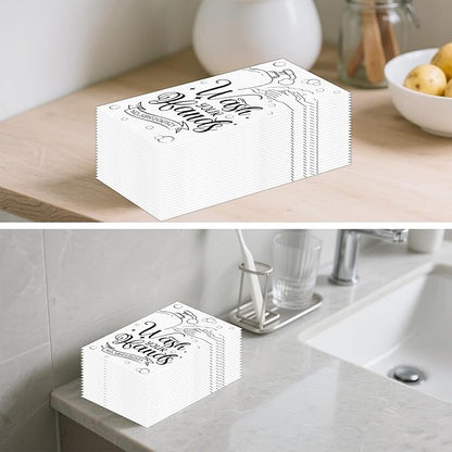 100 PCS Disposable Hand Towels for Bathroom, Bathroom Guest Napkins Wash Your - Image 5
