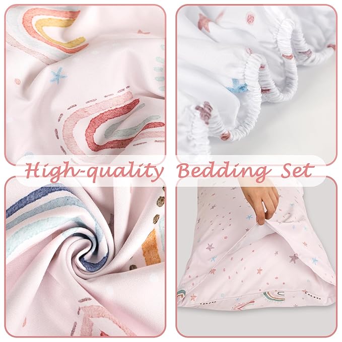 Toddler Bedding Set for Girls, 4 Piece Toddler Girl Bedding Set, Super Soft & - Image 6
