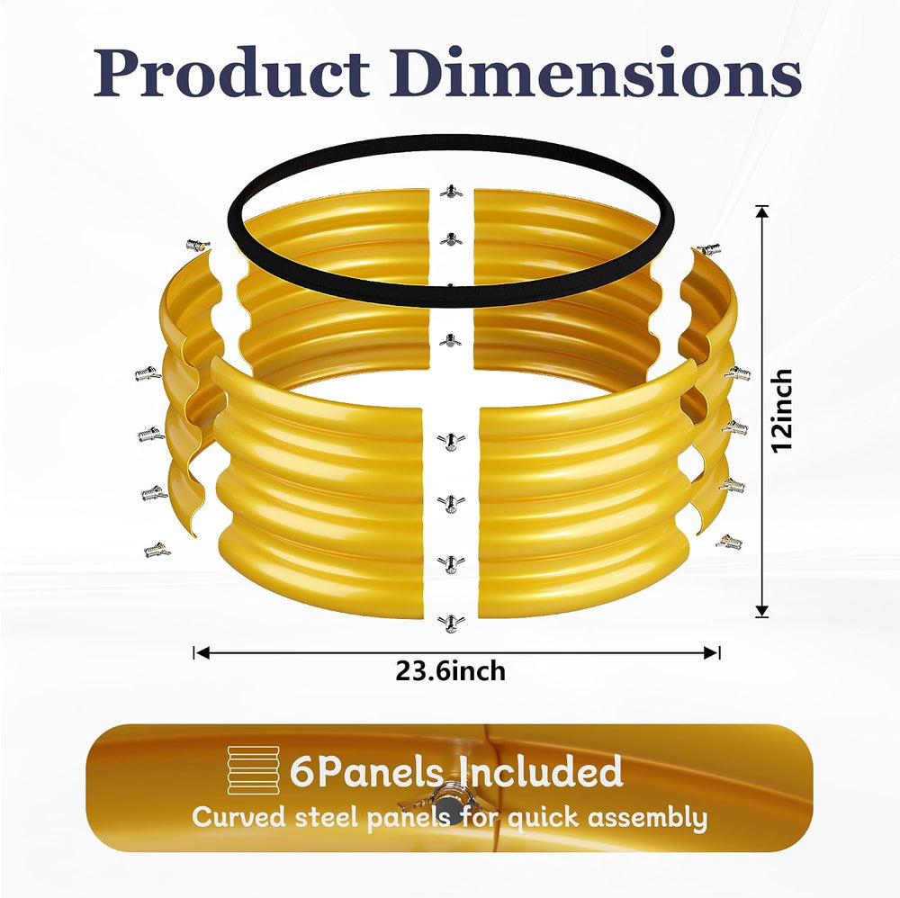 Round Raised Garden Bed, 2 Pack, 2 x 2 x 1 Ft, Yellow