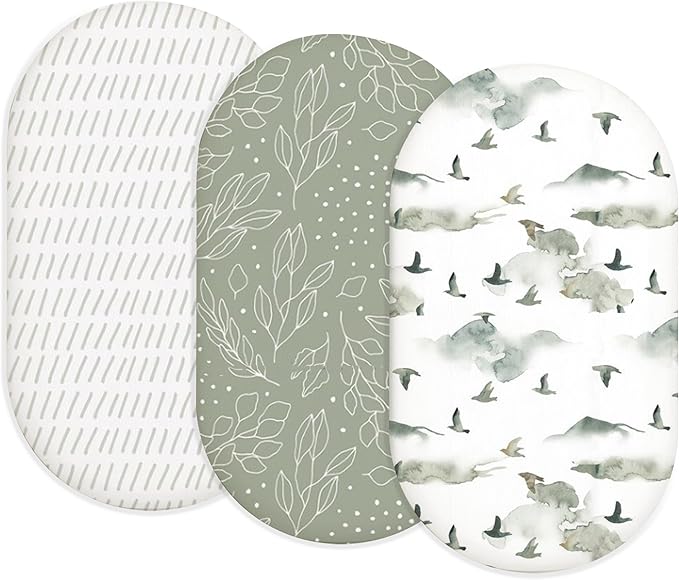 Bassinet Sheets for Baby Girls Boys 2 Pack, Fitted Baby Mattress Sheet for by Home