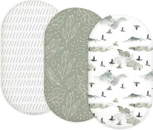 Bassinet Sheets for Baby Girls Boys 2 Pack, Fitted Baby Mattress Sheet for by Home