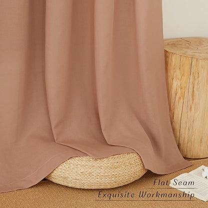 NICETOWN Thick Linen Terracotta Curtains - Image 7