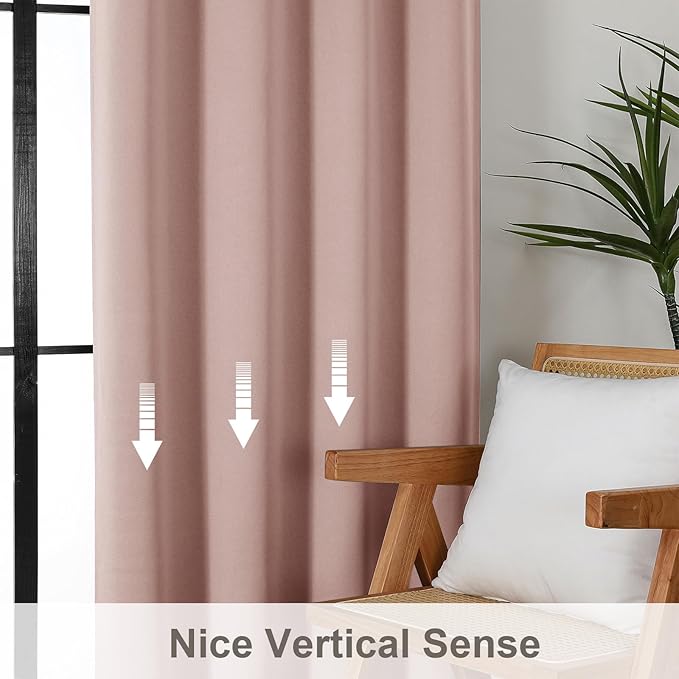 Gwine Blush Pink Blackout Curtains - Image 4