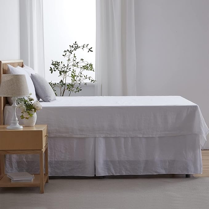 Simple&Opulence Premium Linen Bed Skirt Basic Style 18 inch Tailored Drop Dust - Image 6