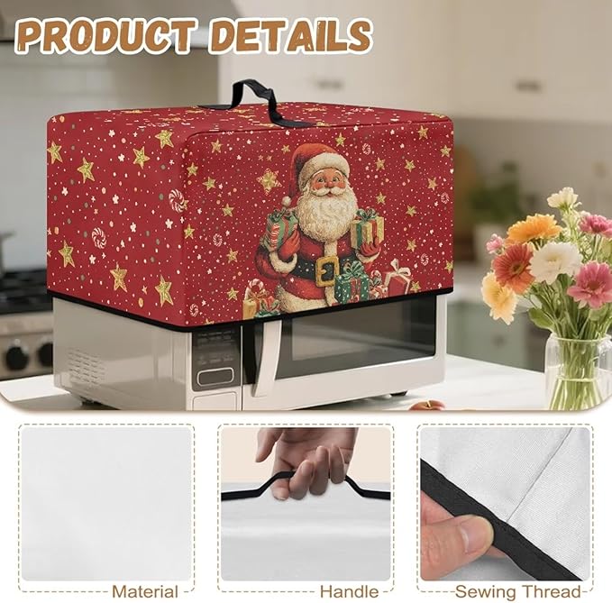 Microwave Oven Cover, Christmas Santa Claus Anti-Scratch Deep Fryer Cover - Image 7