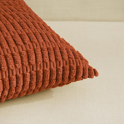 Fancy Homi 4 Packs Boho Burnt Orange Fall Decorative Throw Pillow Covers 22x22 - Image 4