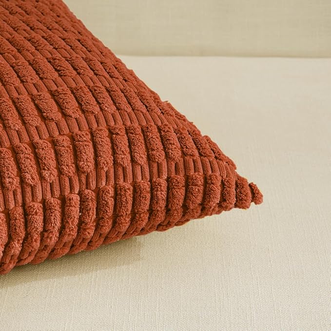 Fancy Homi 4 Packs Boho Burnt Orange Fall Decorative Throw Pillow Covers 14x14 - Image 4