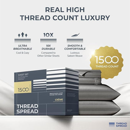 THREAD SPREAD Egyptian Cotton Sheets King Size - Image 2