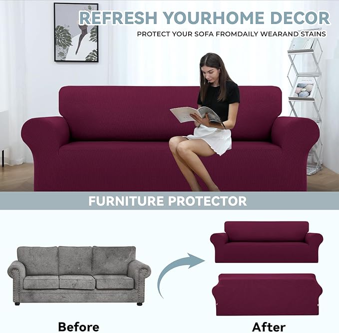 LURKA Stretch Sofa Slipcovers 1 Piece Couch Covers - Image 3