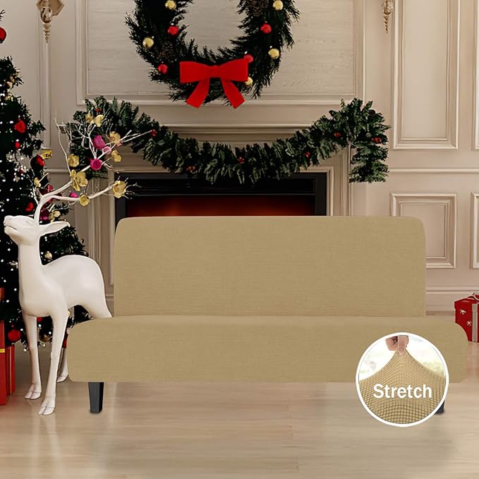 Easy-Going Stretch Futon Slipcover Armless Futon Bed Cover Furniture Protector - Image 2