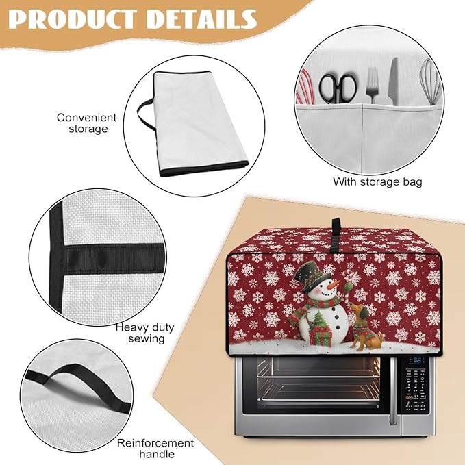 Toaster Oven Dust Cover with Storage Pockets, Protective Decorative Smart Oven - Image 5