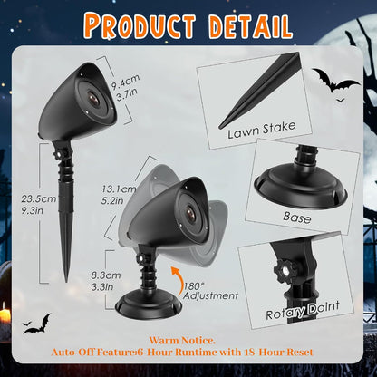 Halloween Projector Lights Outdoor,3D Dynamic Ghost Projector Light
