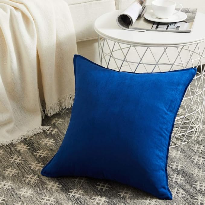 Fancy Homi 2 Packs Premium Faux Suede Decorative Throw Pillow Covers, Super - Image 2