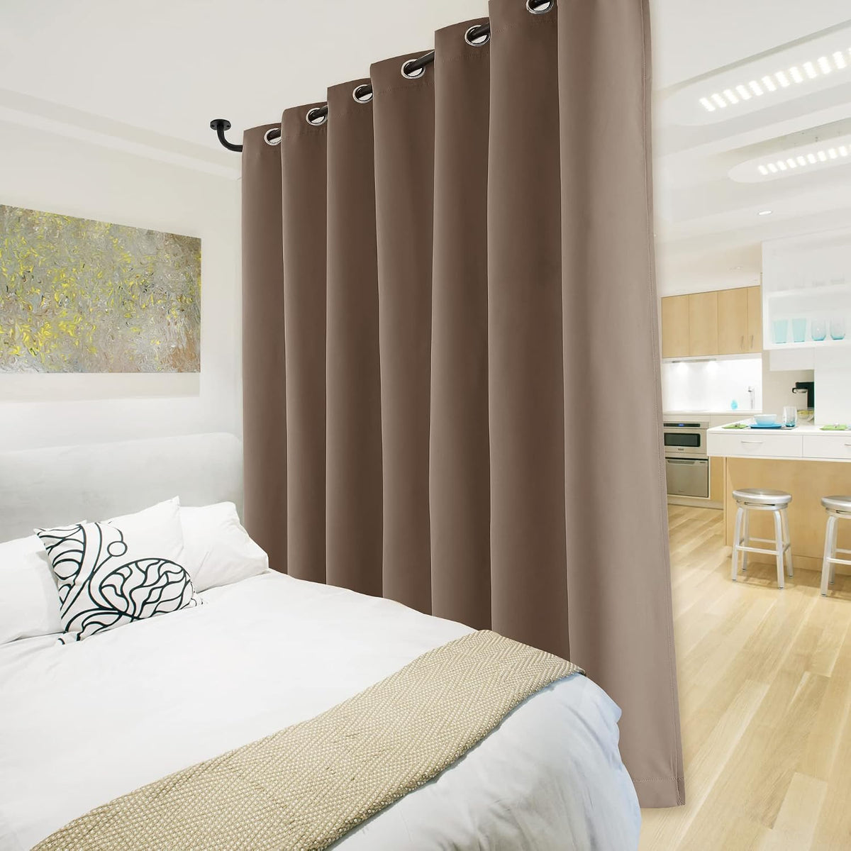 nicetown thermal insulated 100% blackout curtain, noise reducing on a desk or shelf