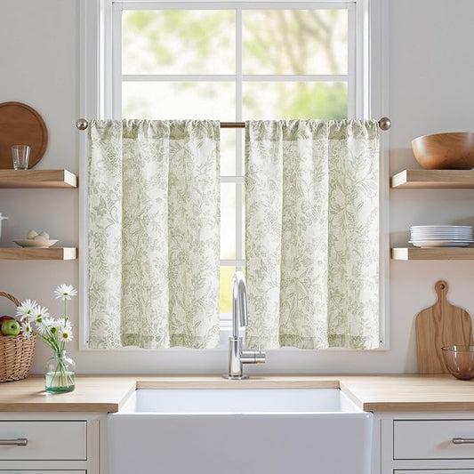 jinchan Floral Kitchen Curtains by JINCHAN