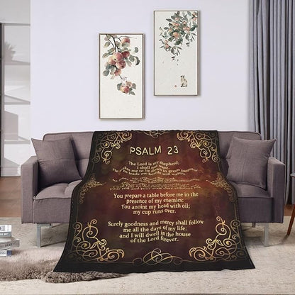 Psalm 23 Blanket Christian Religious Throw Blanket Bible Verse Flannel Stuff - Image 8