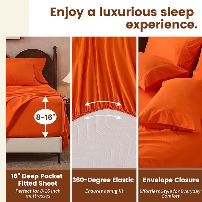 100% Linen Sheets California King Size, Breathable & Durable 4-Piece Bed Flax - Image 3