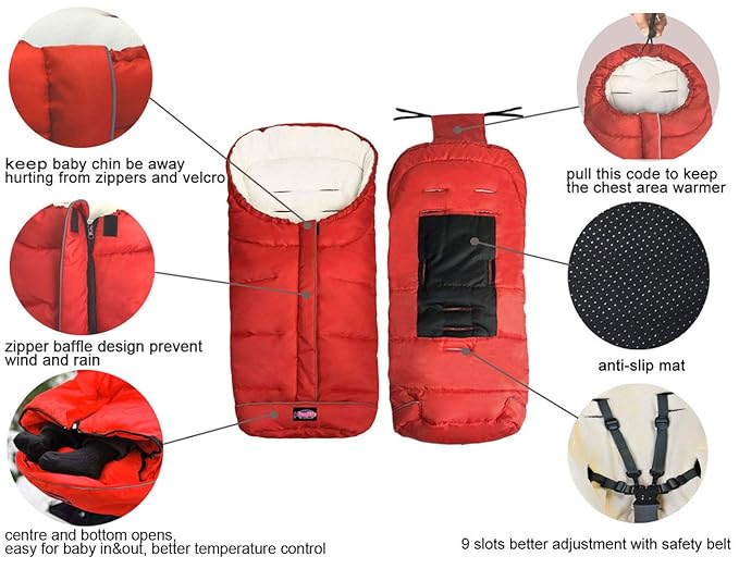Waterproof Universal Stroller Bunting Bag, 3in1 Use Baby Sleeping Bag Adaptable - Image 2