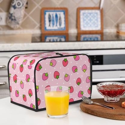 Pink Cute Strawberry 2 Slice Toaster Cover, Waterproof Toaster Dust Cover Bread - Image 7