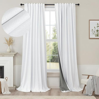 Long Curtain for Living Room 2 Panel Burg Custom 105 Inch Length Light Blocking by Pitalk