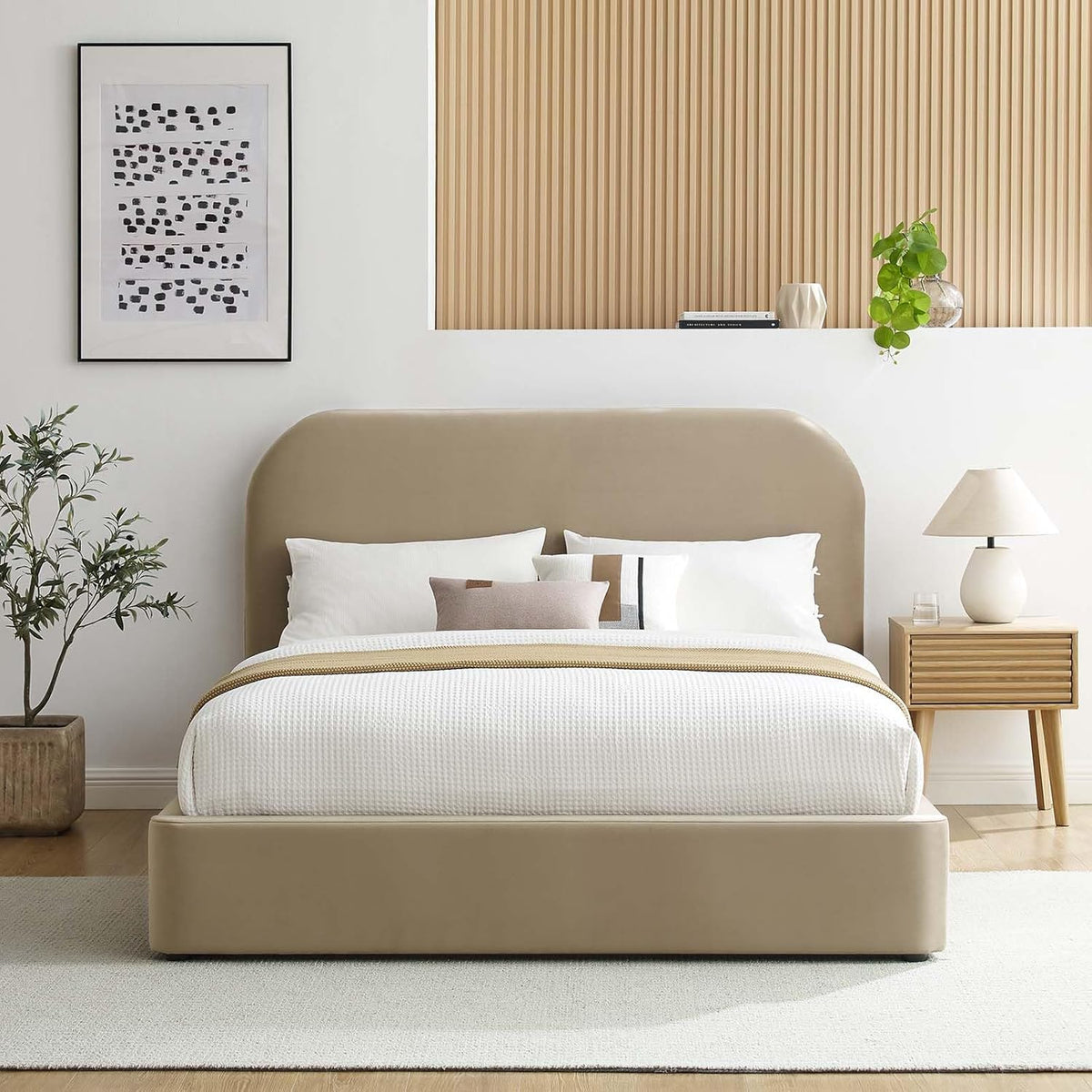 modway keynote modern king size bed frame with, main product view