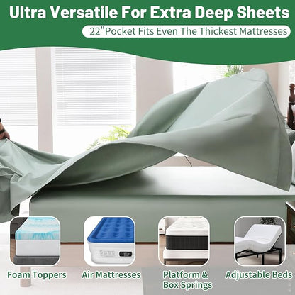 Extra Deep Pocket King Sheets 18-24 Inch 100% Egyptian Cotton 1000 Thread Count - Image 4