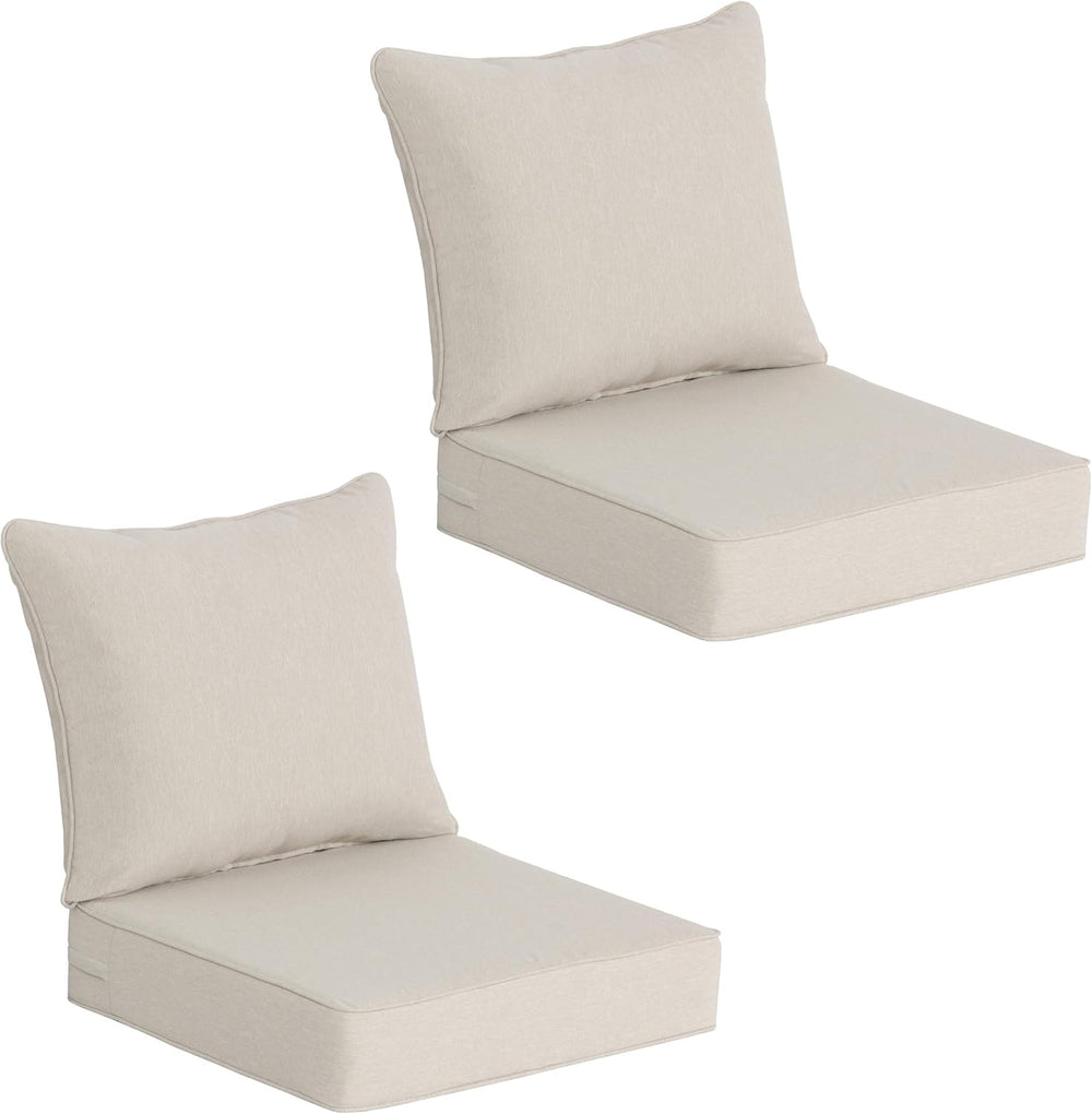 COZYVIDA 22x24 Patio Deep Seat Cushion Set 2-Pack, Putty Beige