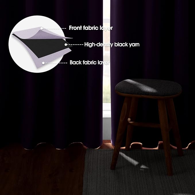 HOMEIDEAS Lilac Blackout Curtains - Image 3