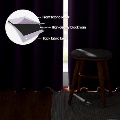 HOMEIDEAS Lilac Blackout Curtains - Image 3