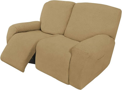 Easy-Going 6 Pieces Recliner Loveseat Stretch Sofa Slipcover Sofa Cover by Easy-Going