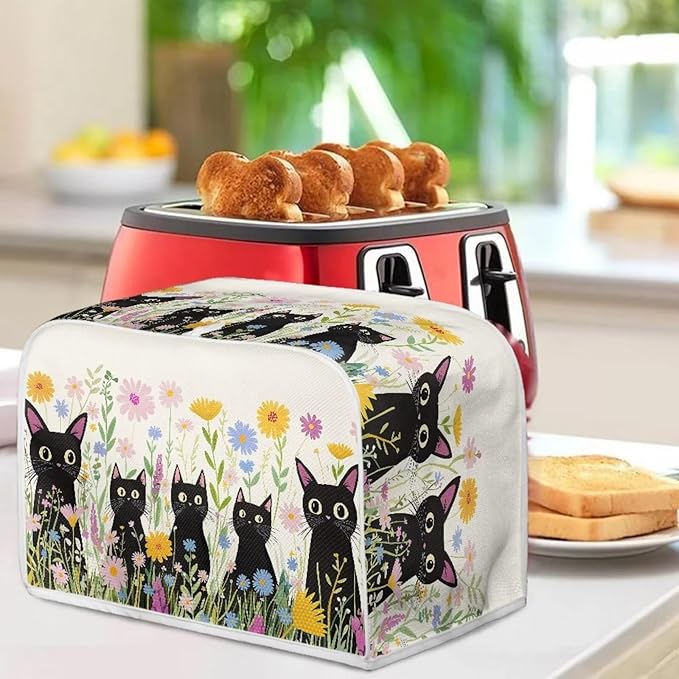 Black Cat Printed Toaster Cover - Image 3