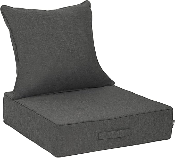 Outdoor Olefin Water-Resistant Deep Seat Cushion Set, Thickened Sofa Chair Pad by Aofeite