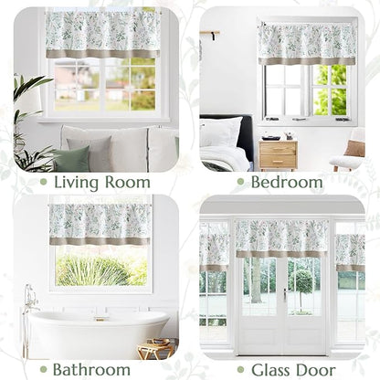 JINCHAN Linen Double Layer Valance Curtain - Image 6