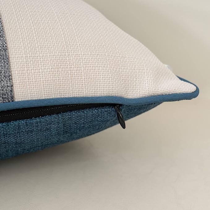 Yangest Patchwork Pillow Cover 24x24 Inch Luxury Cotton and Linen Cushion Cover - Image 3