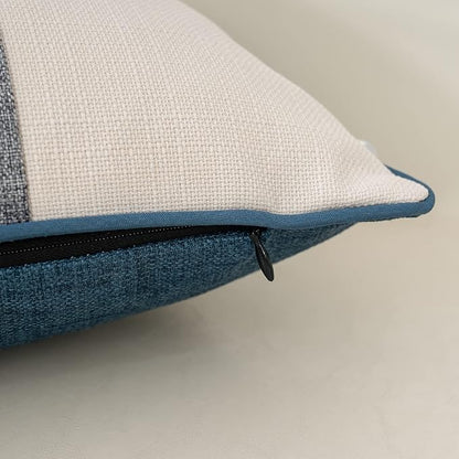 Yangest Patchwork Pillow Cover 20x20 Inch Luxury Cotton and Linen Cushion Cover - Image 3