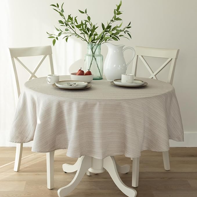 Benson Mills Cameron Textured Fabric Table Cloth, by BensonMills