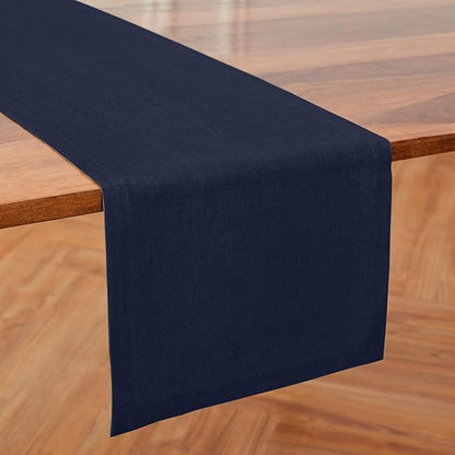 Solino Home Linen Navy Blue Table Runner 48 Inches by SolinoHome