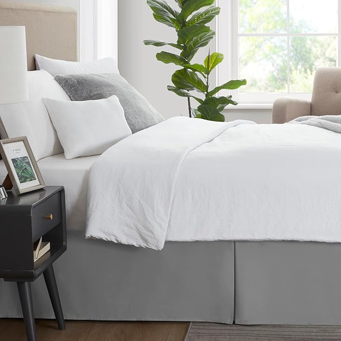 Nestl Grey Twin Bed Skirt - Image 3