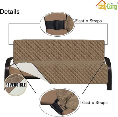 Easy-Going Futon Sofa Slipcover Reversible Sofa Cover Armless Couch Cover Water - Image 3