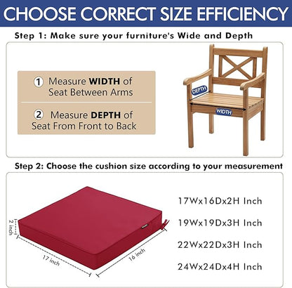 Outdoor Chair Cushions 16 x 17 Inch Waterproof Patio Chair Cushions - Image 5