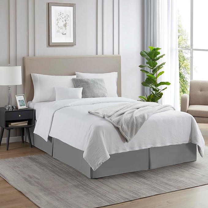 Nestl Grey Full XL Bed Skirt - Image 4