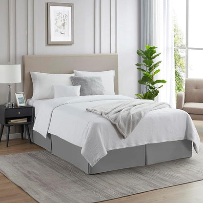 Nestl Grey Full XL Bed Skirt - Image 4