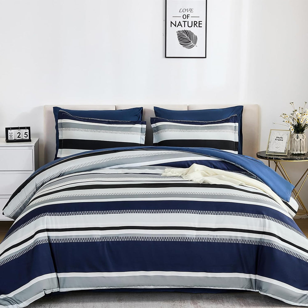WONGS BEDDING Comforter Full Size, Navy Blue Bedding Comforter Set for Full B...