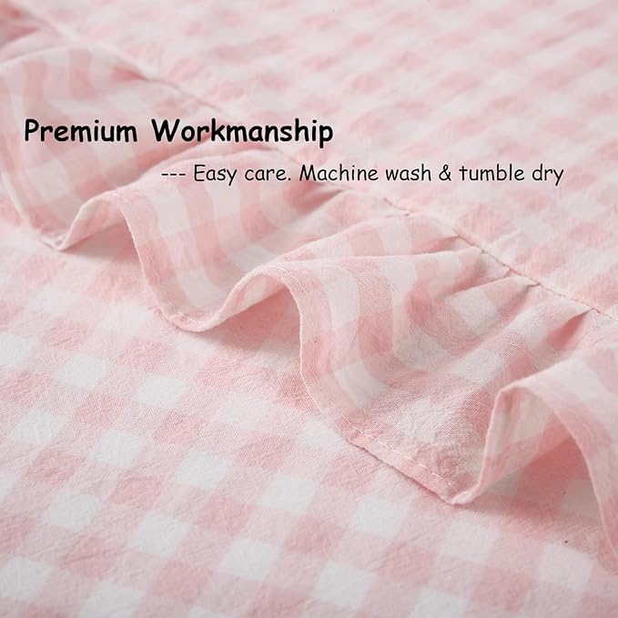 Blush White Plaid Body Pillow Cover - Image 7