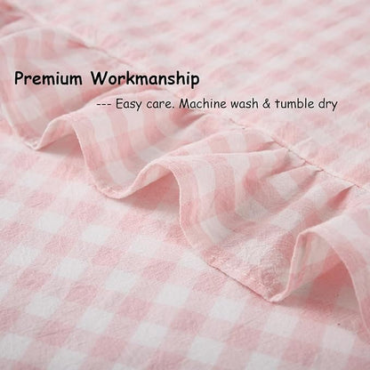 Blush White Plaid Body Pillow Cover - Image 7